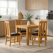 Set da pranzo 5 pz Nero Legno di Quercia Massello 3430337