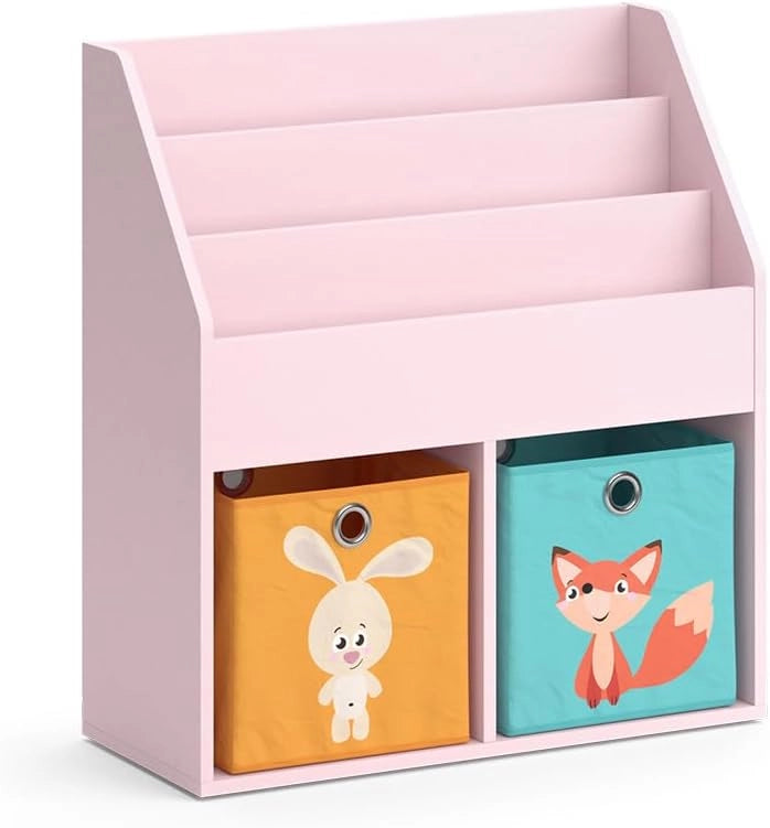 Libreria bambini Luigi, Bianco, 72 x 79 cm Senza box pieghevole, combinabile per riporre libri e giocattoli