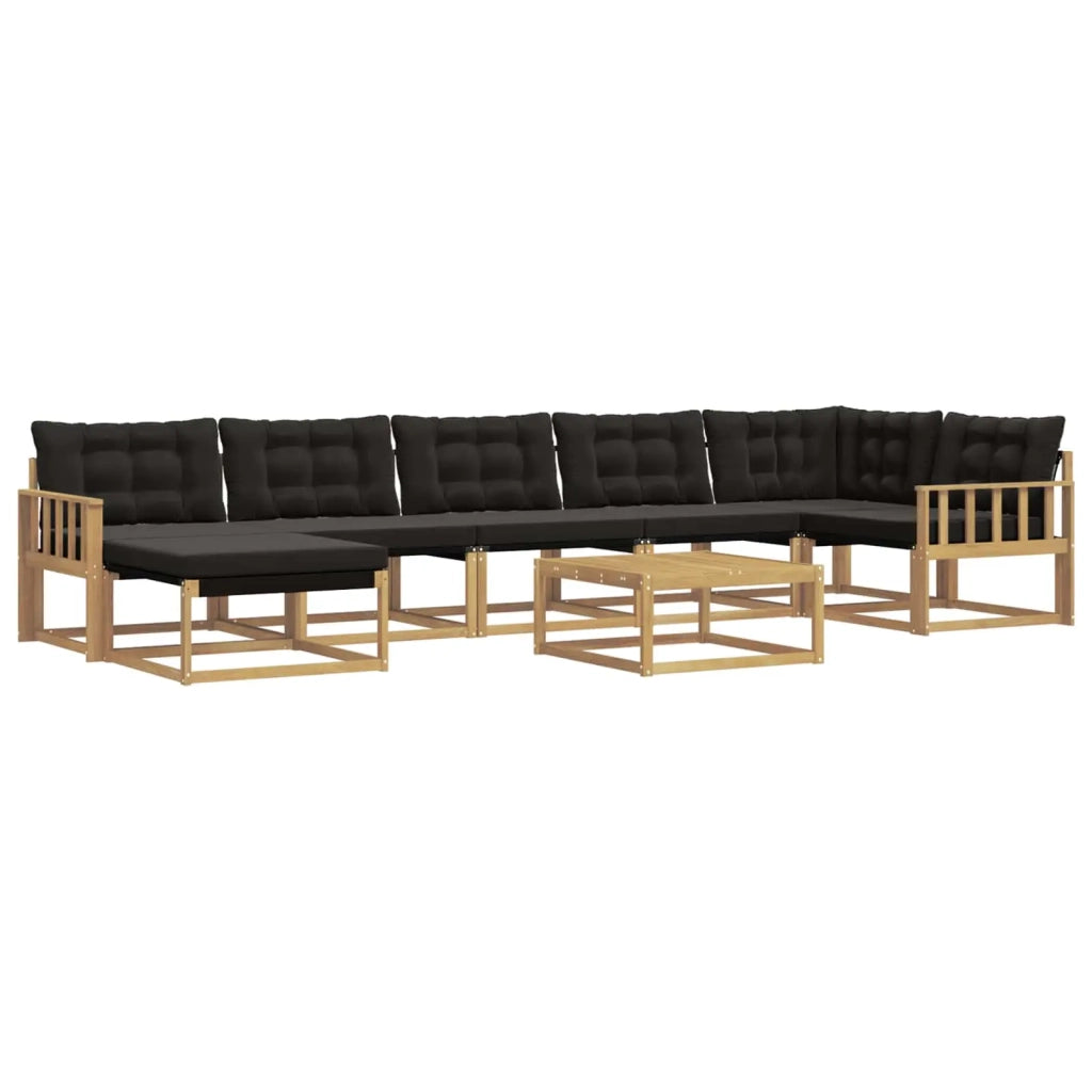 Set di divani da esterno 8 pcs Bianco e Nero 3388922