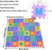 Puzzelmat in schuimstof con 36 tegli robusti per attività di bambino all'interno ed all'esterno.