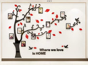 Sticker per parete 3D DIY albero genealogico per parete con cornice per foto, decorazione per parete, decorazione per soggiorno e camera da letto (rosso destro, M)