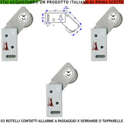 Antifurto Contatto per Serranda 3 Pezzi Rotello Protegge la Tapparella dal Sollevamento la Rotella Antiusura Spinta da Molla Muove lo Switch che Genera Impulsi Veloci 50 mS Necessita di Conta Impulsi