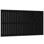 Testiera | Testata da Parete Nera 159,5x3x90 cm in Legno Massello di Pino