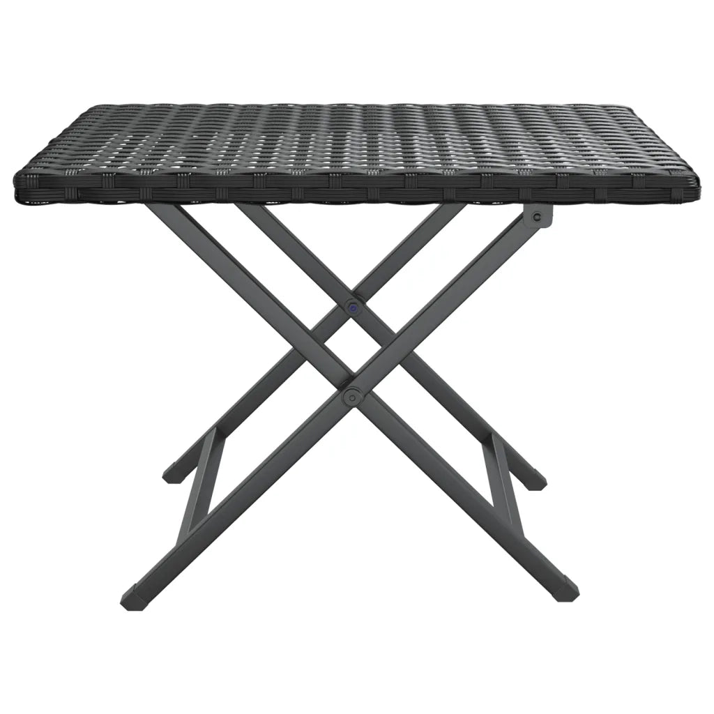 Tavolino da Giardino | Tavolo Pieghevole Nero 45x35x32 cm in Polyrattan