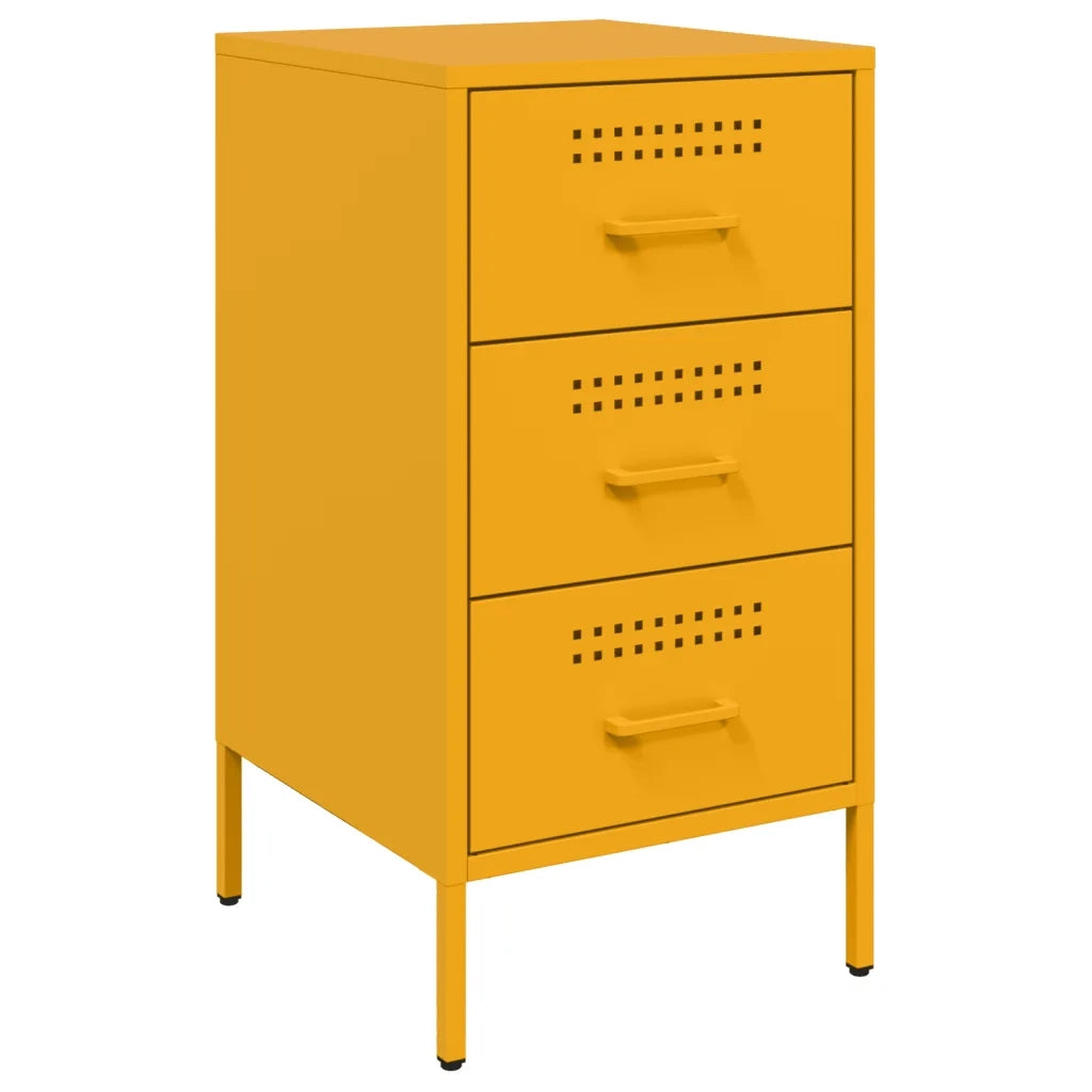 Comodino Giallo Senape 36x39x68 cm in Acciaio 843084