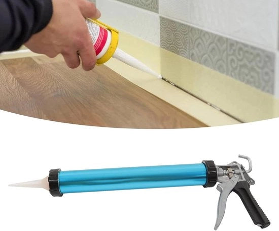 Kitpistool per Caulk Dispenser - Manubrio con Freno di Arresto - Costruzione in Alluminio - Kit Completo per Dispensazione Caulk