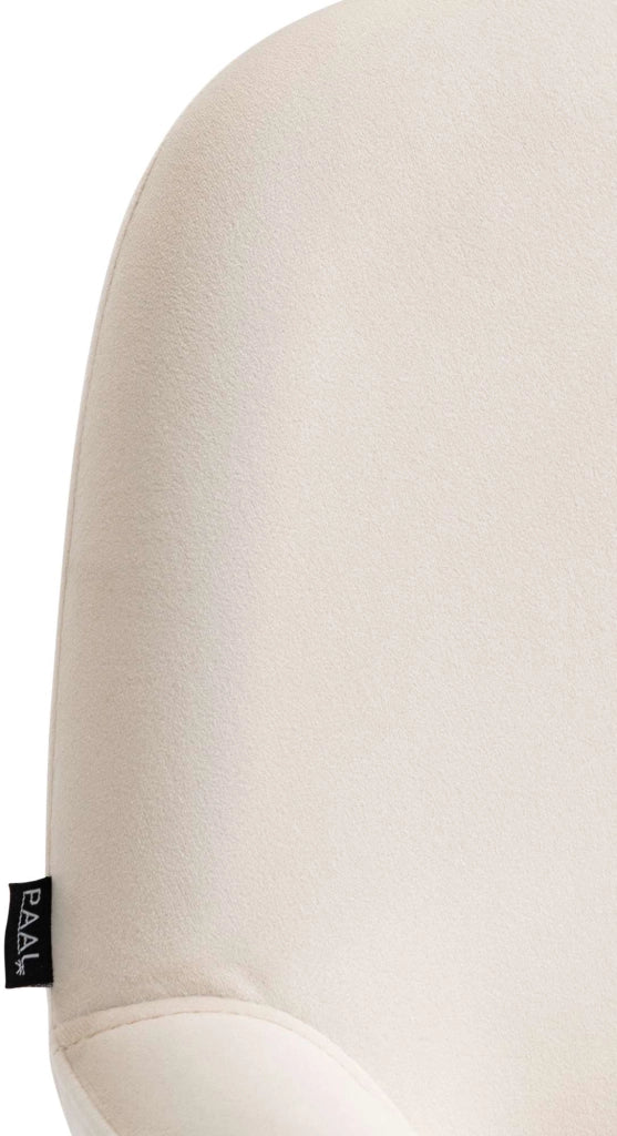 Sgabello Braga in velluto crema,nero