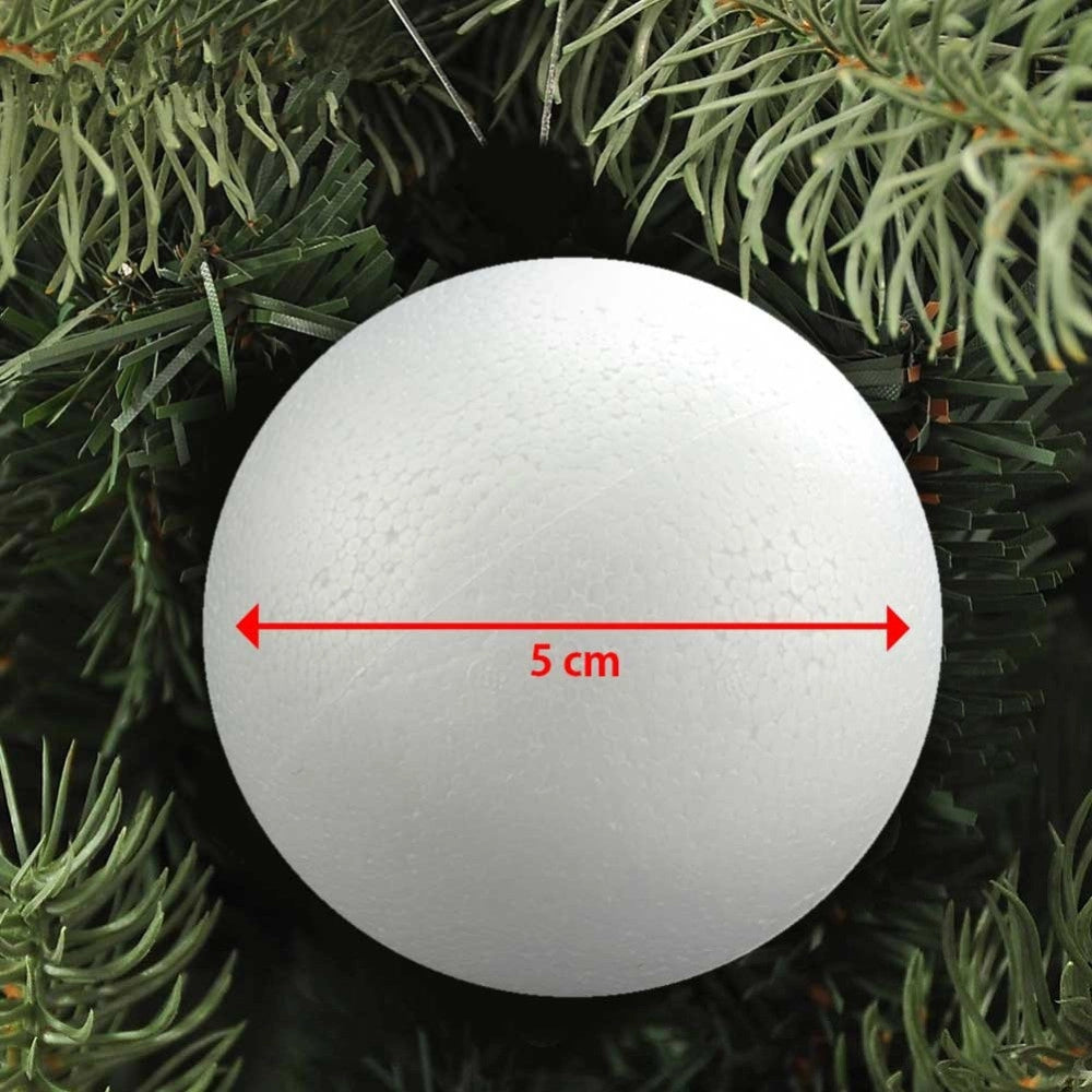 Trade Shop - Palline Di Polistirolo Confezione Palla Natalizia Da 5cm Decorazioni Addobbi 100 -