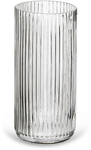 Vaso Cilindrico Transparente per Fiori - Decorazione Verticale Moderna - Vaso da Tavolo in Vetro - Decorazione per Interni - Dimensione 25 cm