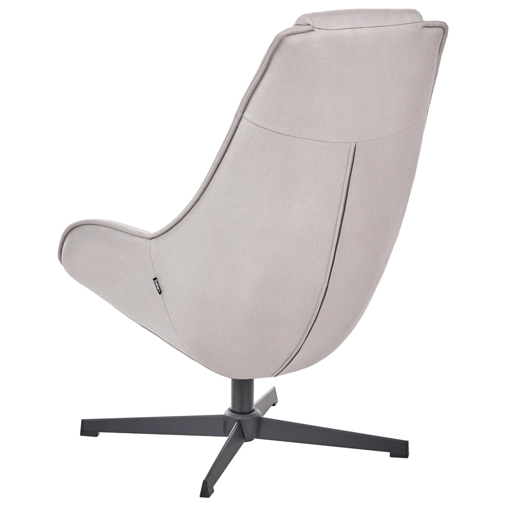 Poltrona girevole in ecopelle grigio chiaro con base girevole e schienale alto poltrona ergonomica