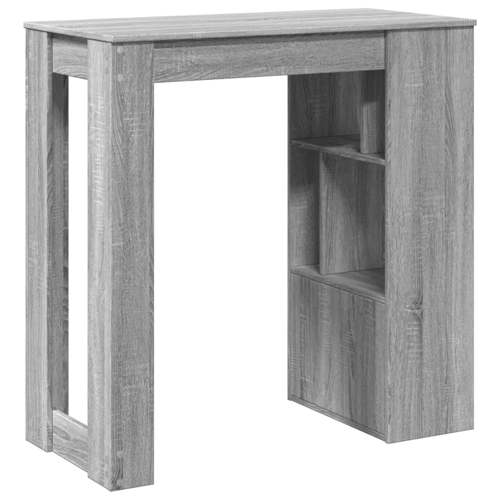 vidaXL Tavolo Bar con Rastrelliera Grigio 102x50x103,5 cm Multistrato