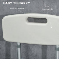 Sedia Doccia ad Altezza Regolabile con Braccioli e Cuscino Rimovibile  53,5x52x80-90 cm  Bianca