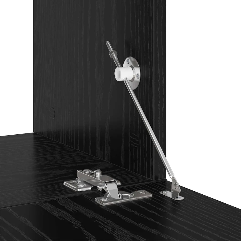 Set mobile TV 4 pz Rovere Nero Legno ingegnerizzato 3393571
