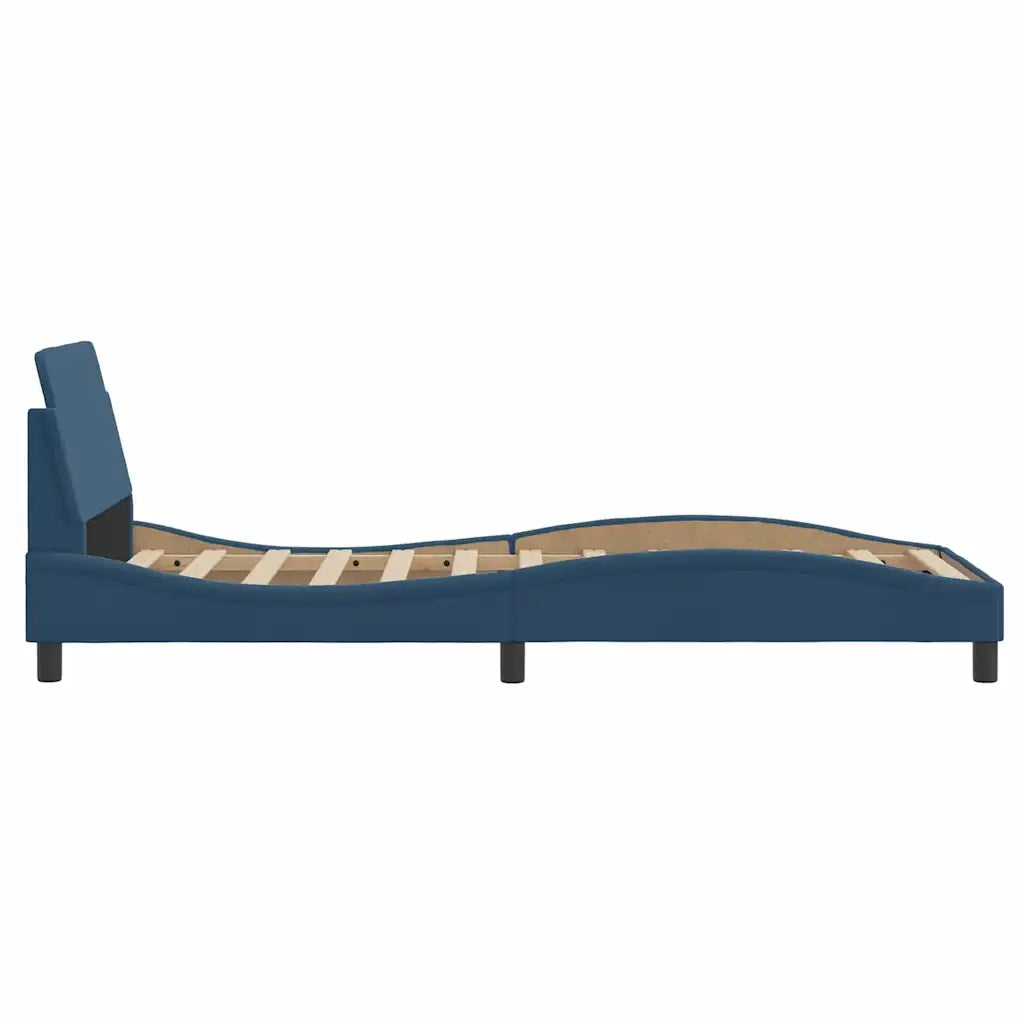vidaXL Giroletto con Testiera senza Materasso Blu 90x190 cm Tessuto