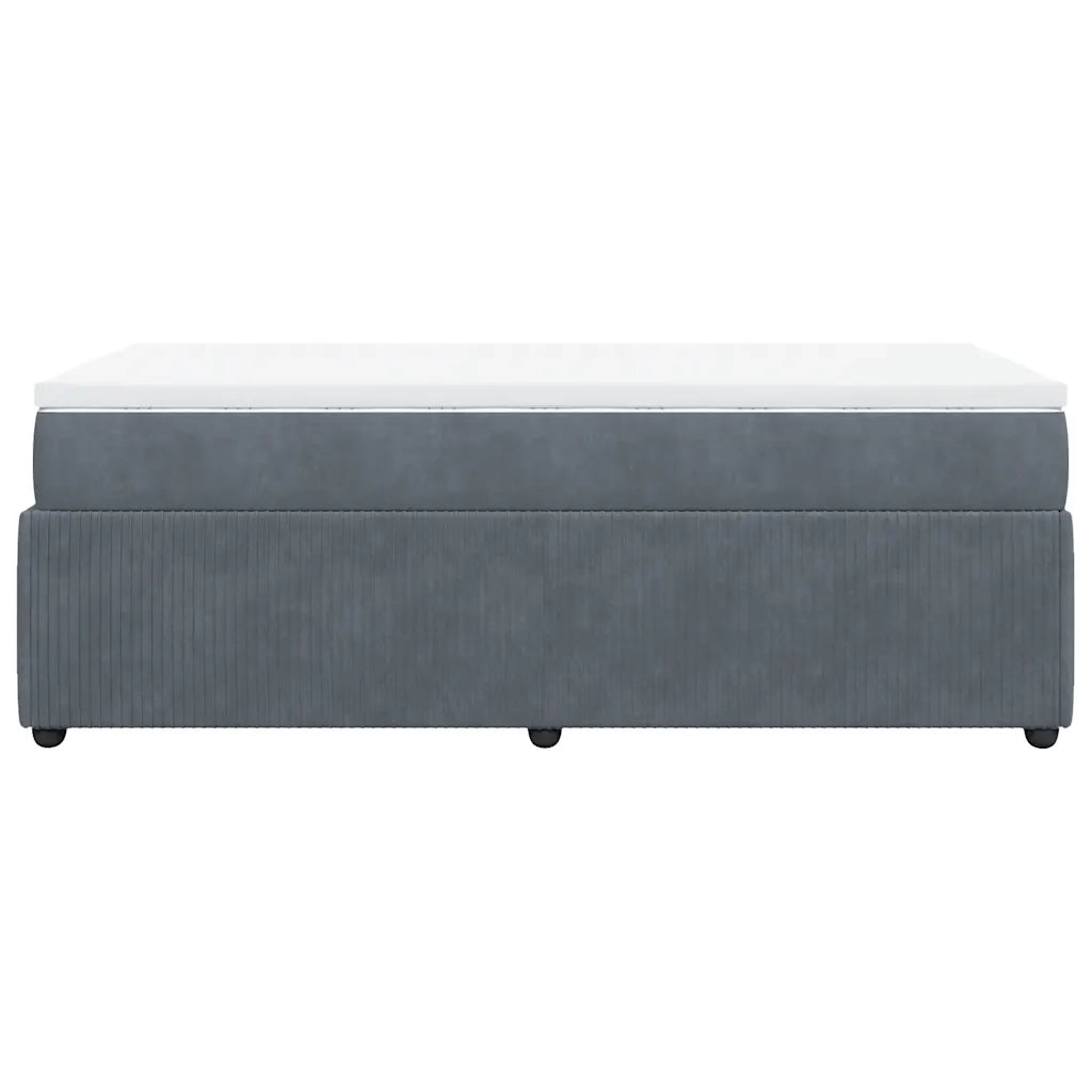 Giroletto a Molle con Materasso Grigio Scuro 100x200 cm Velluto 3285621