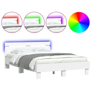 Giroletto con Testiera e LED-Struttura letto con testiera Bianco 120x190 cm