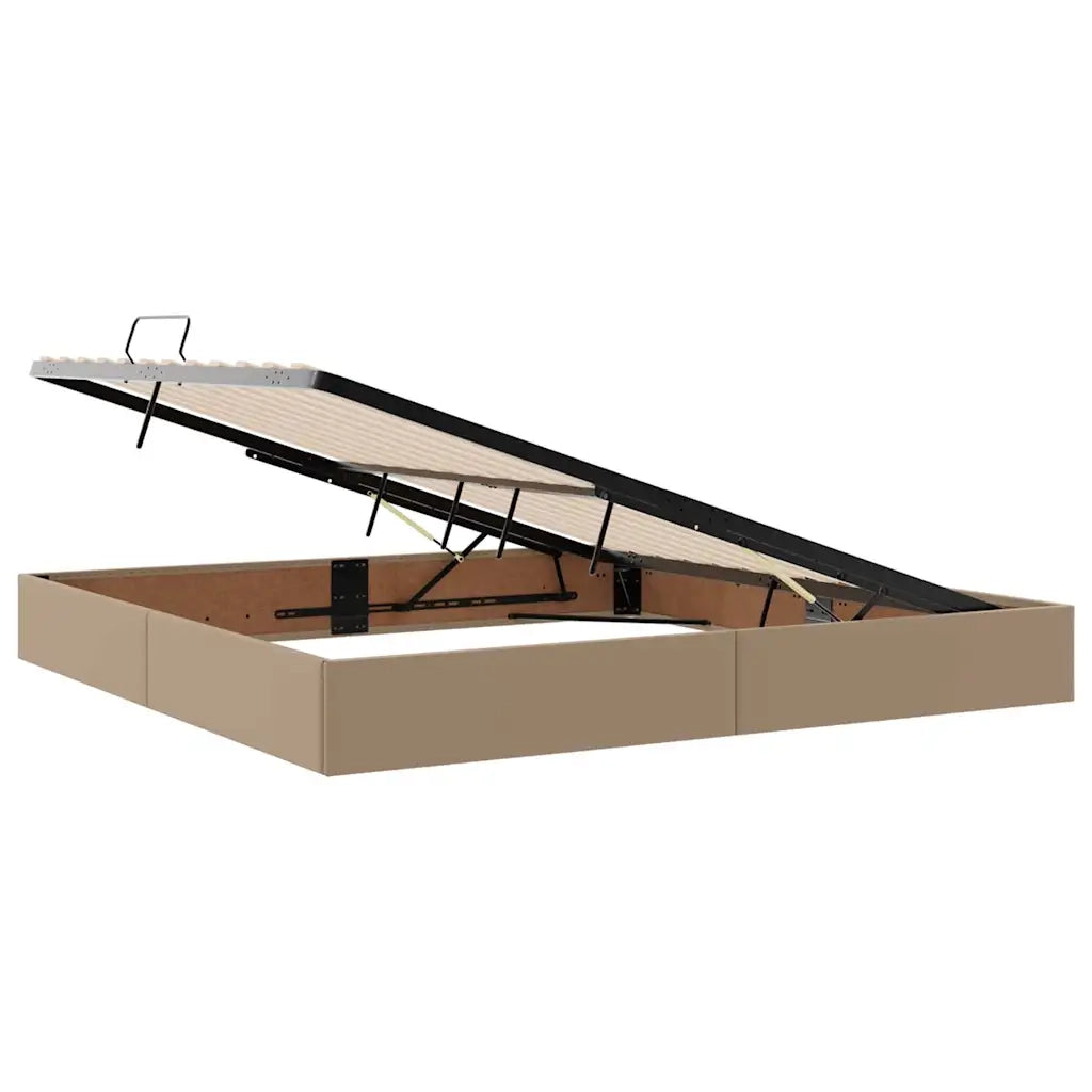 Letto con contenitore e LED con led Cappuccino 200 x 200 cm