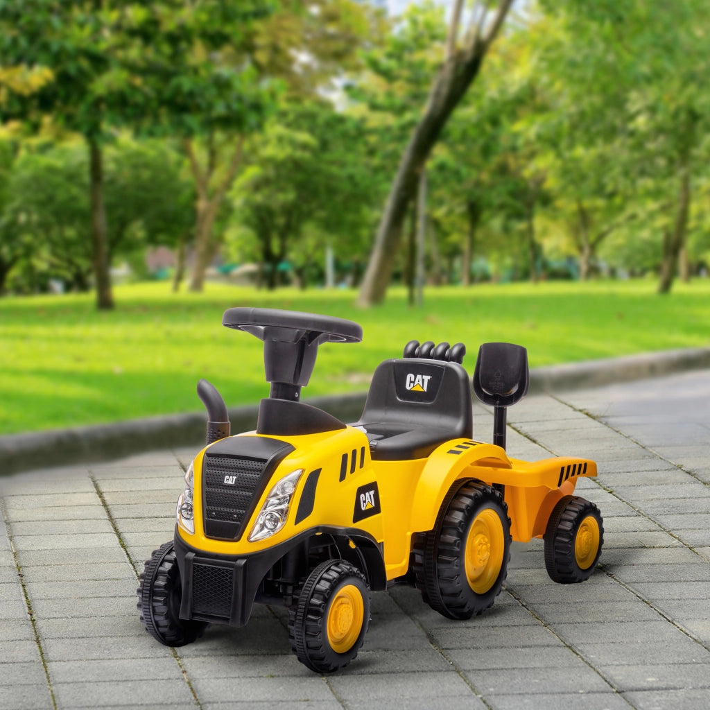 Camion Giocattolo per Bambini 12-36 Mesi con Pala e Rimorchio, in PP e Metallo, 91x29x44 cm, Giallo
