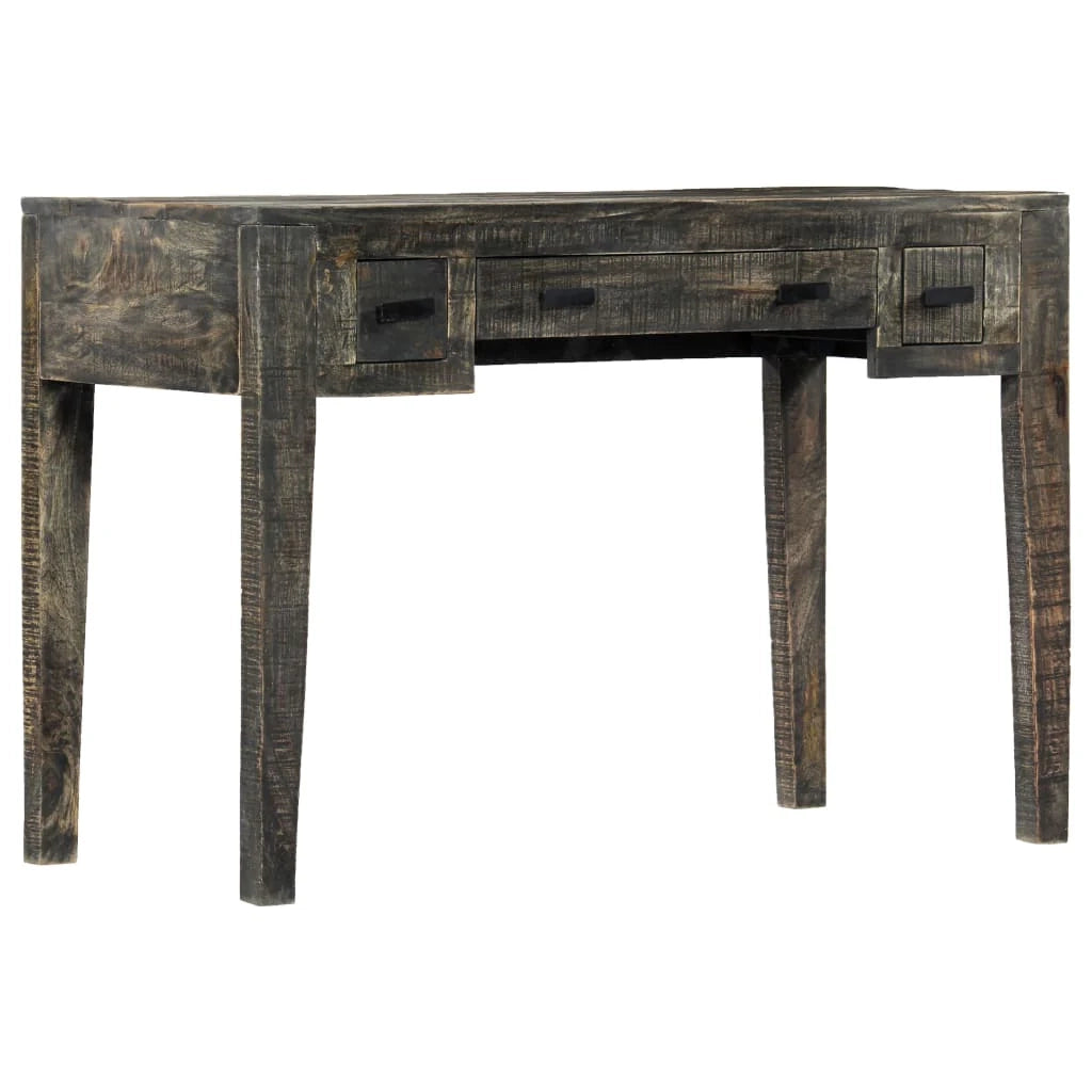 Scrivania tavolo postazione di lavoro mobile per computer studio 110 x 50 x 75 cm legno massello di mango nero 02_0023896