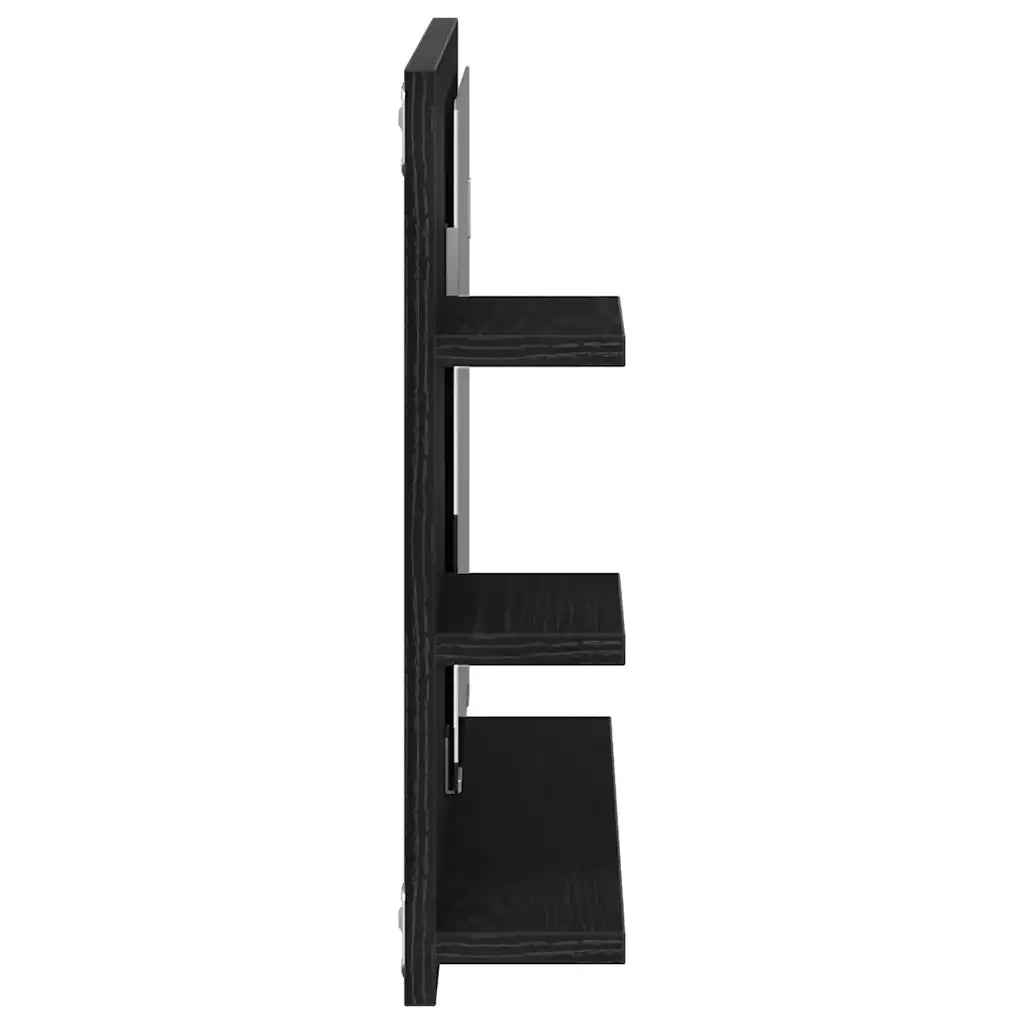 Specchio da bagno-Specchio decorativo Rovere Nero 60x10,5x45 cm Legno Multistrato