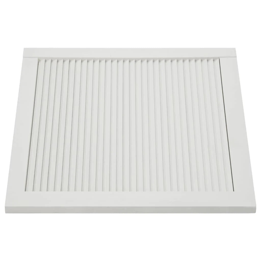 Porta a persiana in legno massello di pino anta per mobile anta per mensola rivestimento per armadio guardaroba paravento bianco 39,5 x 49,4 cm 02_0003879