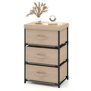 Cassettiera multifunzionale a 3 cassetti 40 x 30 x 62 cm ampio spazio di archiviazione stile rustico tessuto non tessuto colore caffè 20_0020936