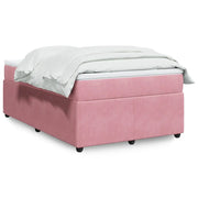Giroletto a Molle con Materasso Rosa 120x190 cm in Velluto 3285631