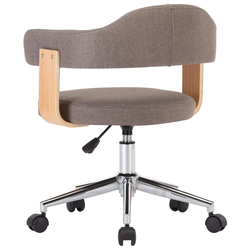 Sedia da Pranzo Girevole Grigio Talpa Legno Ricurvo e Tessuto 287420