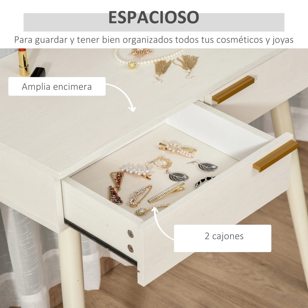 Cassettiera con specchio ¨C zephmum ¨C bianco 80x40x123 cm