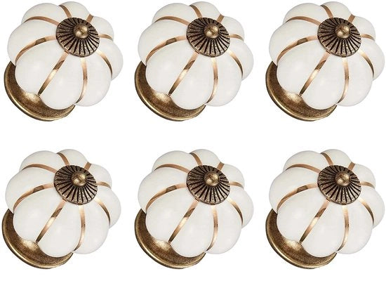 Pomponi ceramici 6 pezzi - Decorazione per mobili - Lega di alluminio - Adatti per cucine/camere da letto - 25 mm di apertura - Maniglie per porte