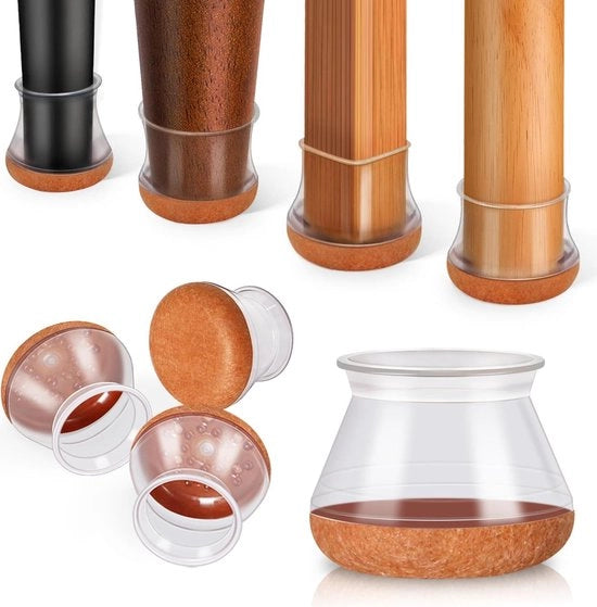 32 pezzi di copritappo in silicone per gambe di tavolo - copritappi per gambe di tavolo - rotondi - copritappi - rivestiti di velluto - copritappi in velluto - tavoli - 281-40 mm