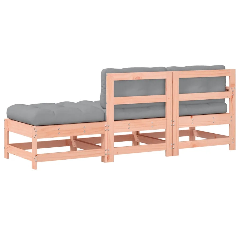 Set Divani Giardino 3pz | Set Salotto da Giardino con Cuscini Legno Massello di Douglas