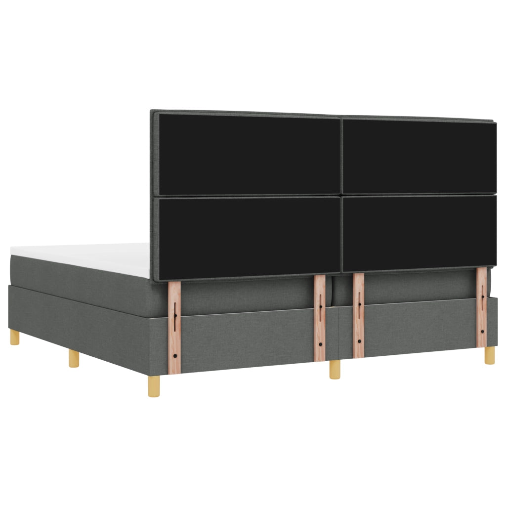 Letto con Rete a Molle Grigio Scuro 200x200 cm Tessuto