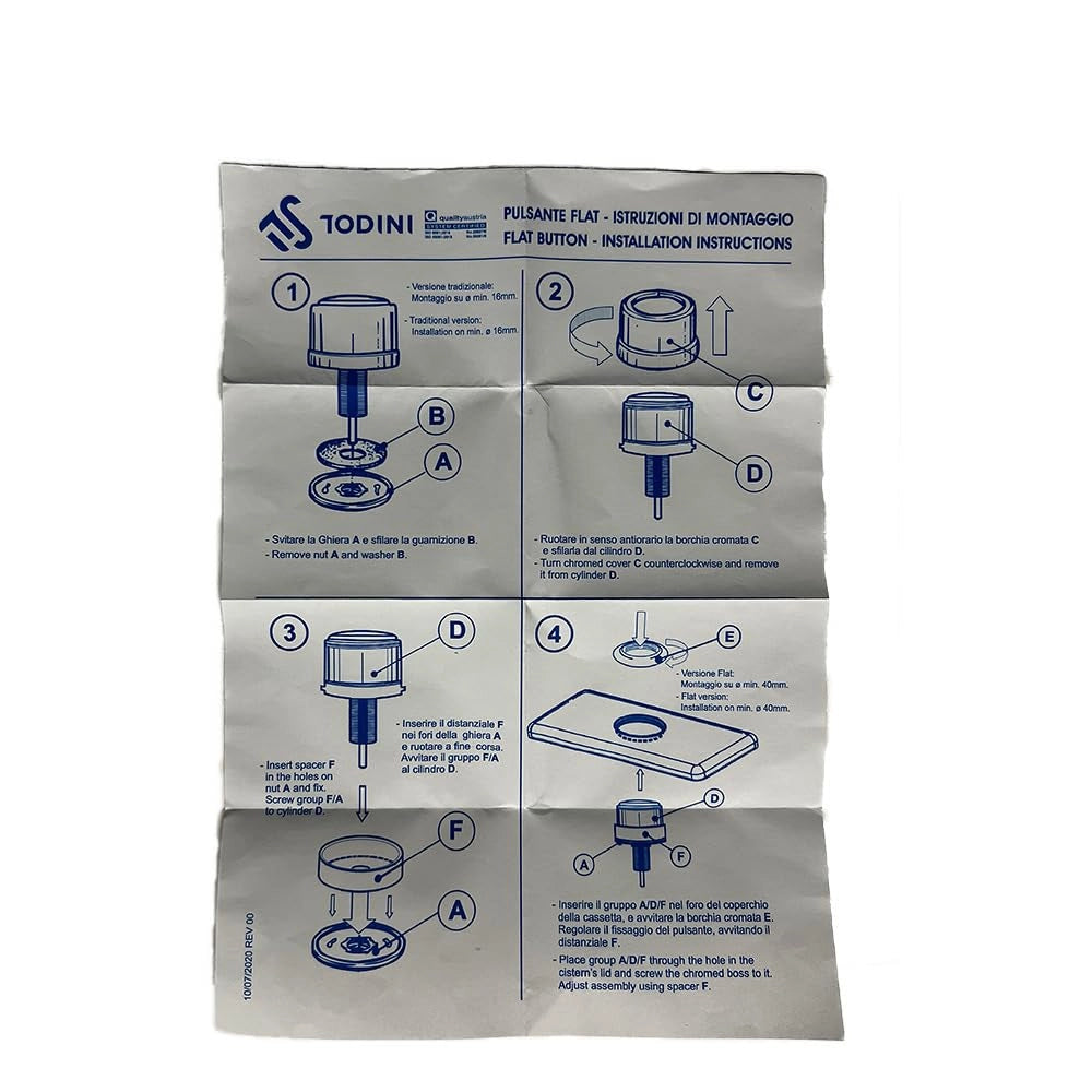 Pulsante di Scarico Completo per Cassetta Unibox Comando Pneumatico