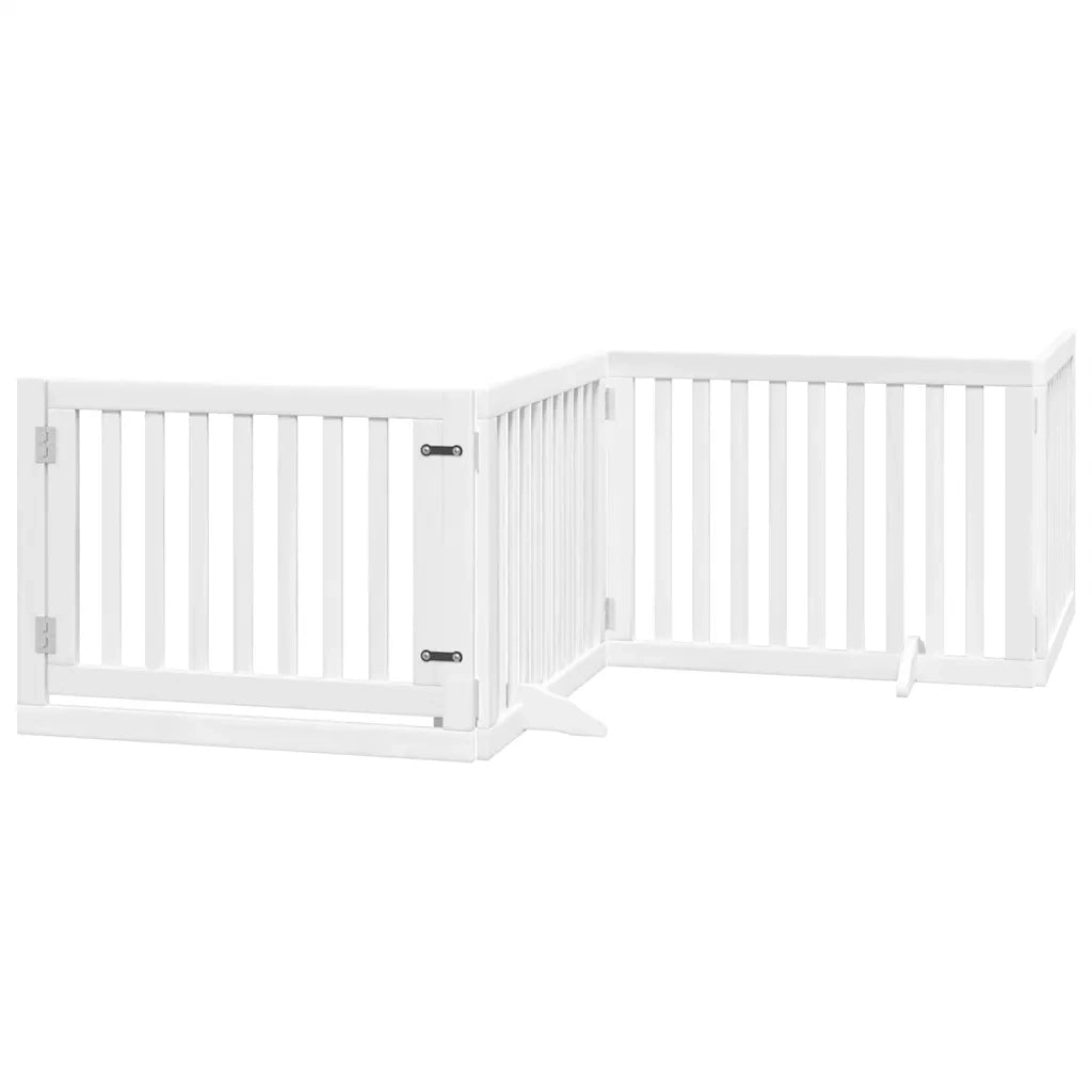 Cancello Cani Porta Pieghevole Bianco 6 Pannelli 480 cm Pioppo