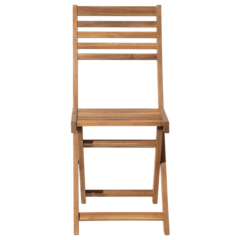Set da bistrot 3 pezzi in legno massello di acacia leggero pieghevole a doghe design scandinavo moderno