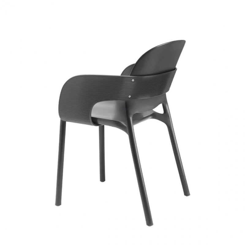 SET 4 POLTRONE HUG TECNOPOLIMERO DA POST CONSUMO INDUSTRIALE SCAB DESIGN - Antracite 81