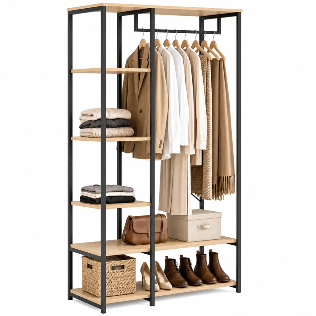 IDMarket - Armadio con ripiani L. 90 cm DETROIT industrial design