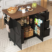 Isola cucina - Xylo - piano scorrevole 2 porte/3 cassetti nero