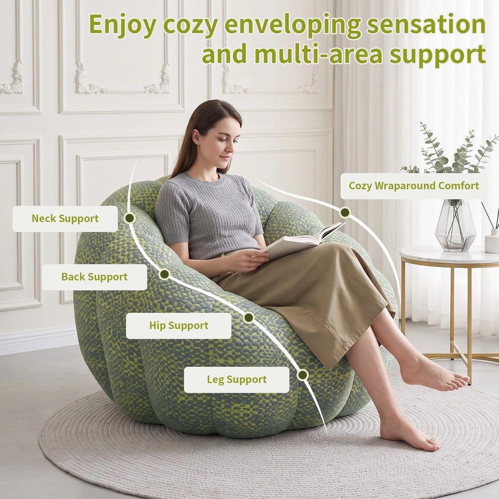 Divano a forma di baccello ¨C Minimal ¨C tessuto jacquard tricot giallo e grigio