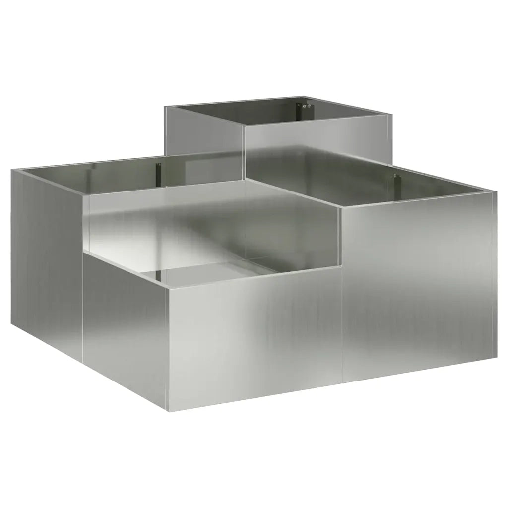 Vaso da giardino Argento 100 x 100 x 48 cm Acciaio zincato 865853