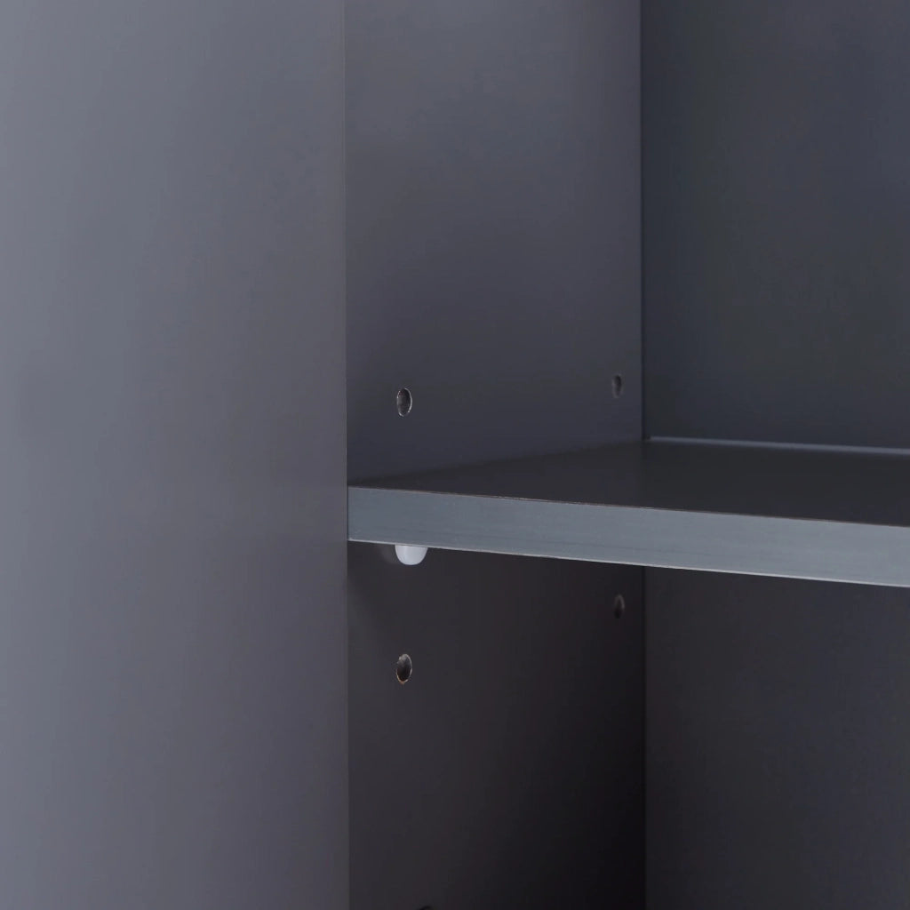 Mobiletto/scaffale da parete per bagno 60 x 20 x 50 cm con specchio grigio 03_0008900