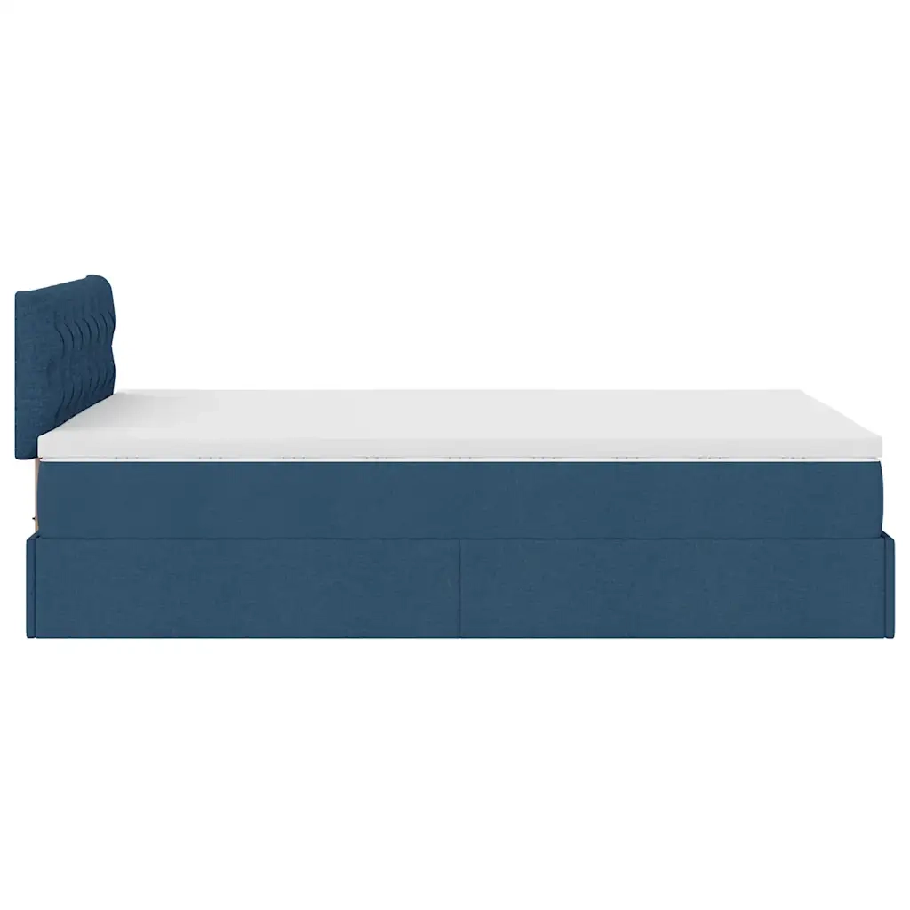 Pouf Letto con Materasso Blu 120x200 cm in Tessuto 3311538