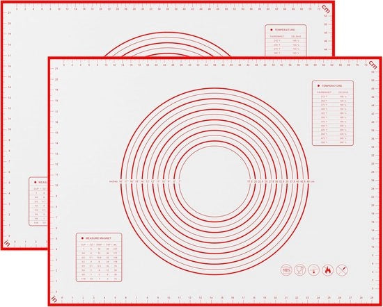 Mat di silicone per forno e da lavoro, 71 cm x 51 cm, antiscivolo per biscotti e pasta, utensile per la preparazione del pane lievitato, piastra da lavoro per la cucina