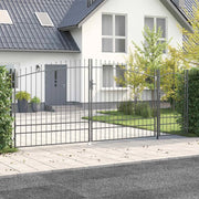 Cancello da giardino Woerden Grigio 195 x 500 cm Acciaio 42008921