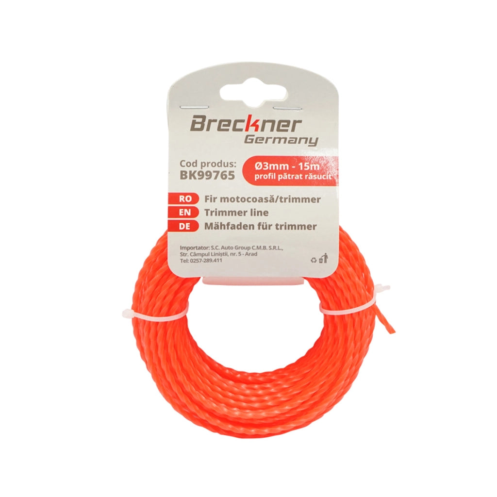 Filo quadrato ritorto per decespugliatore 3mmx15m Breckner Germany