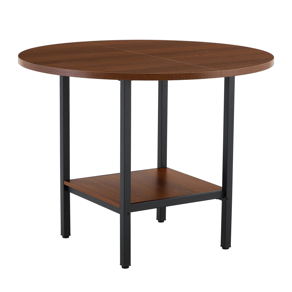 TAVOLO da pranzo rotondo 100 cm Walnuss con struttura in metallo