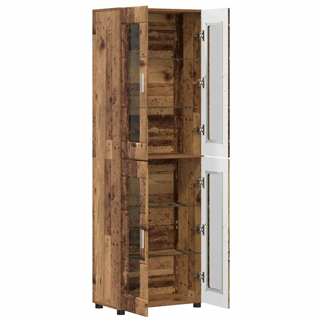 Credenza | Madia | Buffet da pranzo | Armadio da pranzo con lo scaffale FLORIN Legno vecchio 60 x 35 x 182 cm