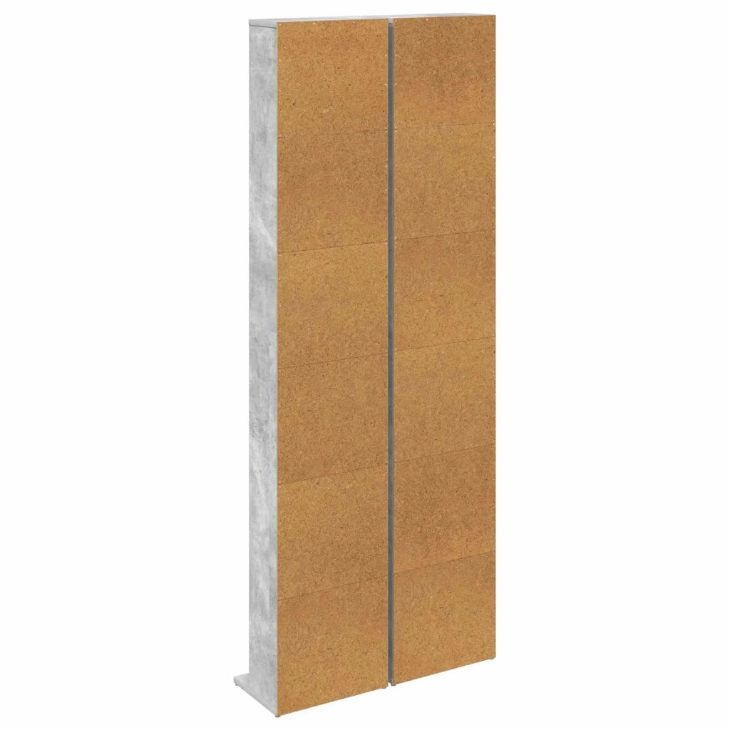Mobile per CD 2 pz Grigio Cemento 33 x 23,5 x 175 cm 8012649