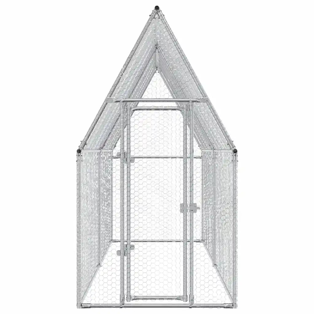 Gabbia per Polli Argento 400x100x190 cm in Acciaio Zincato 172551